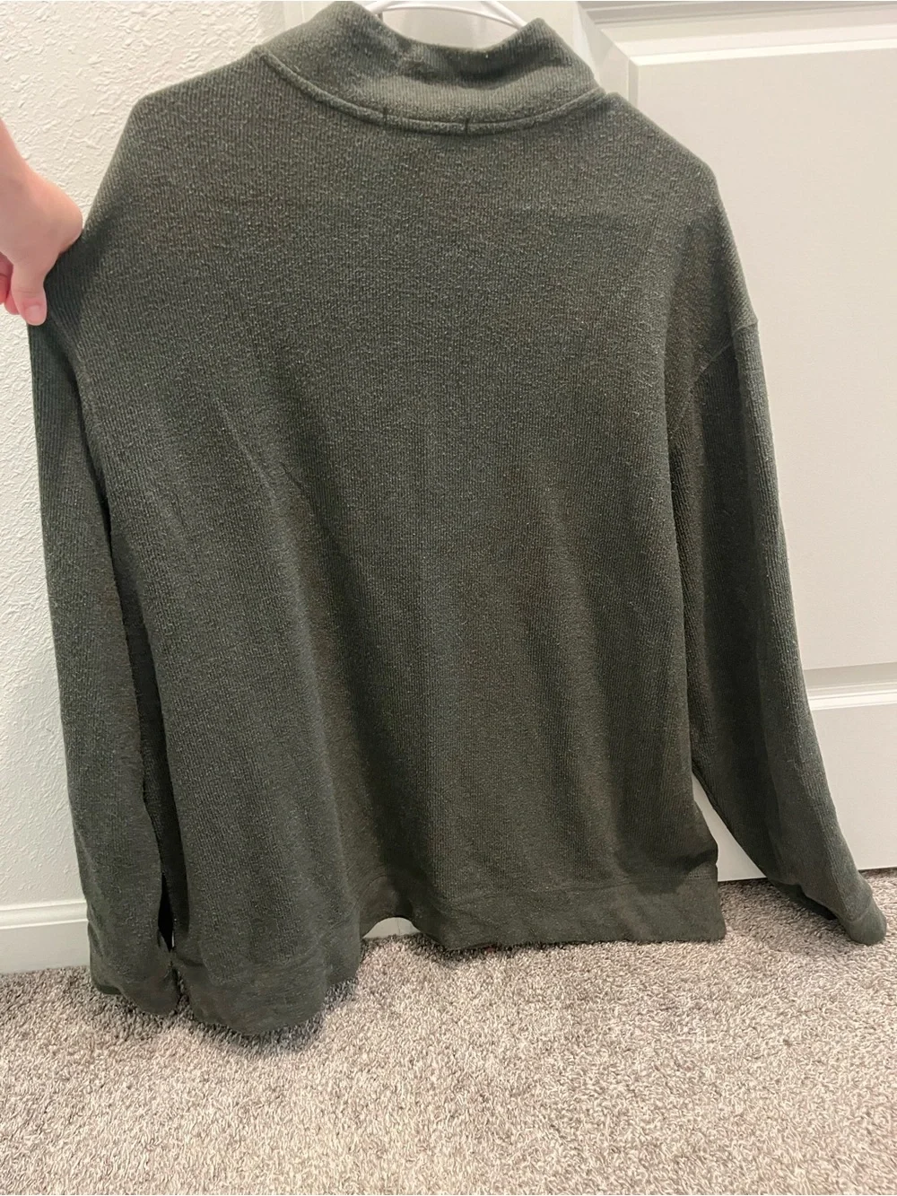 Banana Republic Men's Dark Green/Gray  Half-Zip Sweater